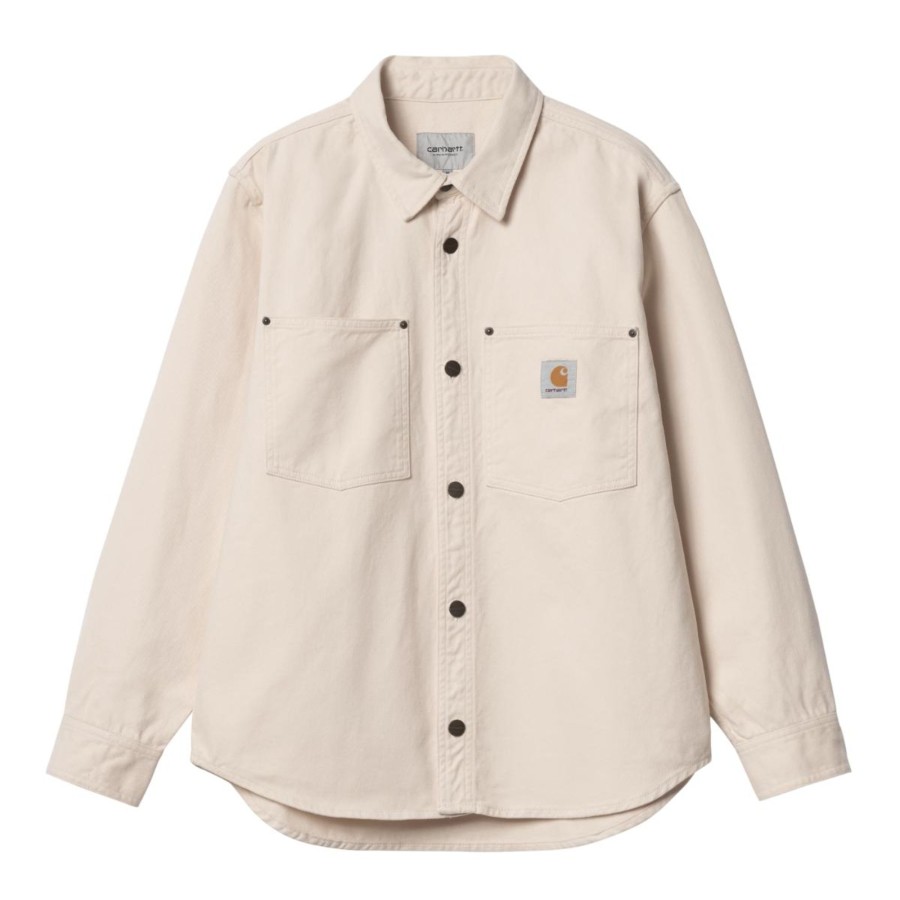 Herre Carhartt WIP | Derby Shirt Jac Natural Rinsed