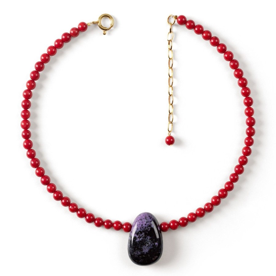 Accessories FASHASH | Piece Unique Charoite / Coral