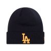 Accessories New Era | La Dodgers Neon League Essential Black Cuff Knit Beanie Hat