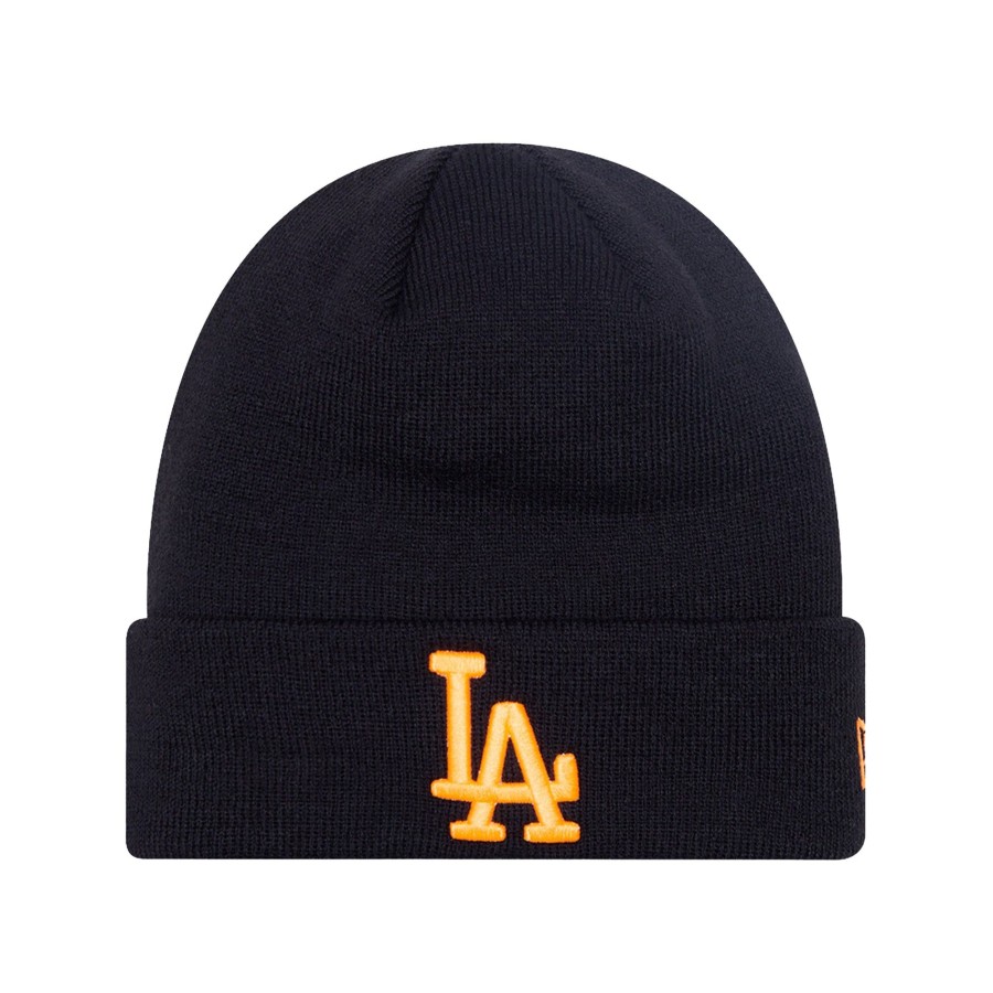 Accessories New Era | La Dodgers Neon League Essential Black Cuff Knit Beanie Hat