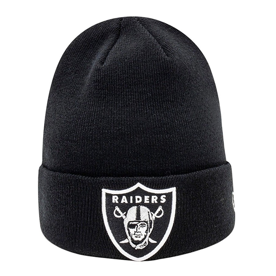 Accessories New Era | Las Vegas Raiders Essential Black Cuff Beanie Hat