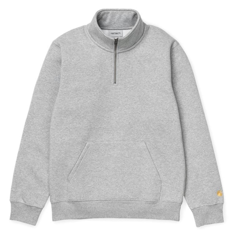 Herre Carhartt WIP | Chase Neck Zip Sweat Grey Heather