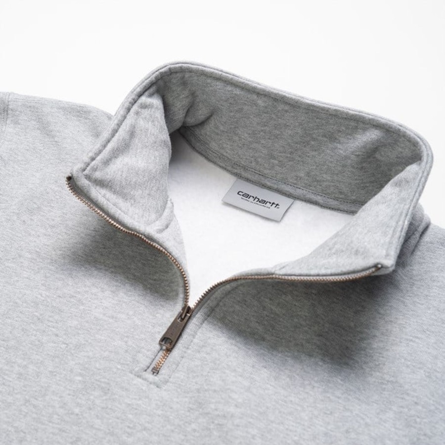 Herre Carhartt WIP | Chase Neck Zip Sweat Grey Heather