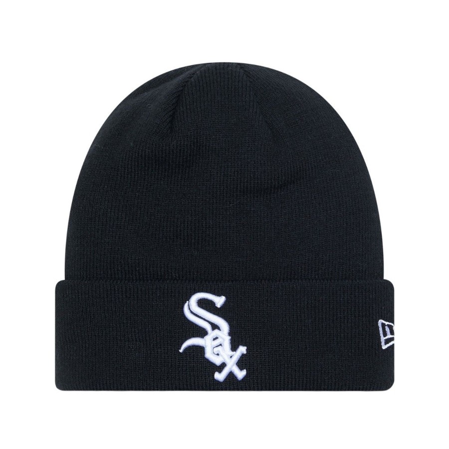 Accessories New Era | Chicago White Sox League Essential Black Cuff Knit Beanie Hat