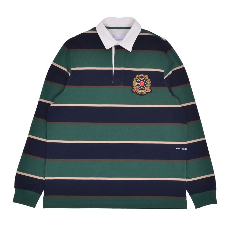 Herre Pop Trading Company | Striped Rugby Polo Pine Grove