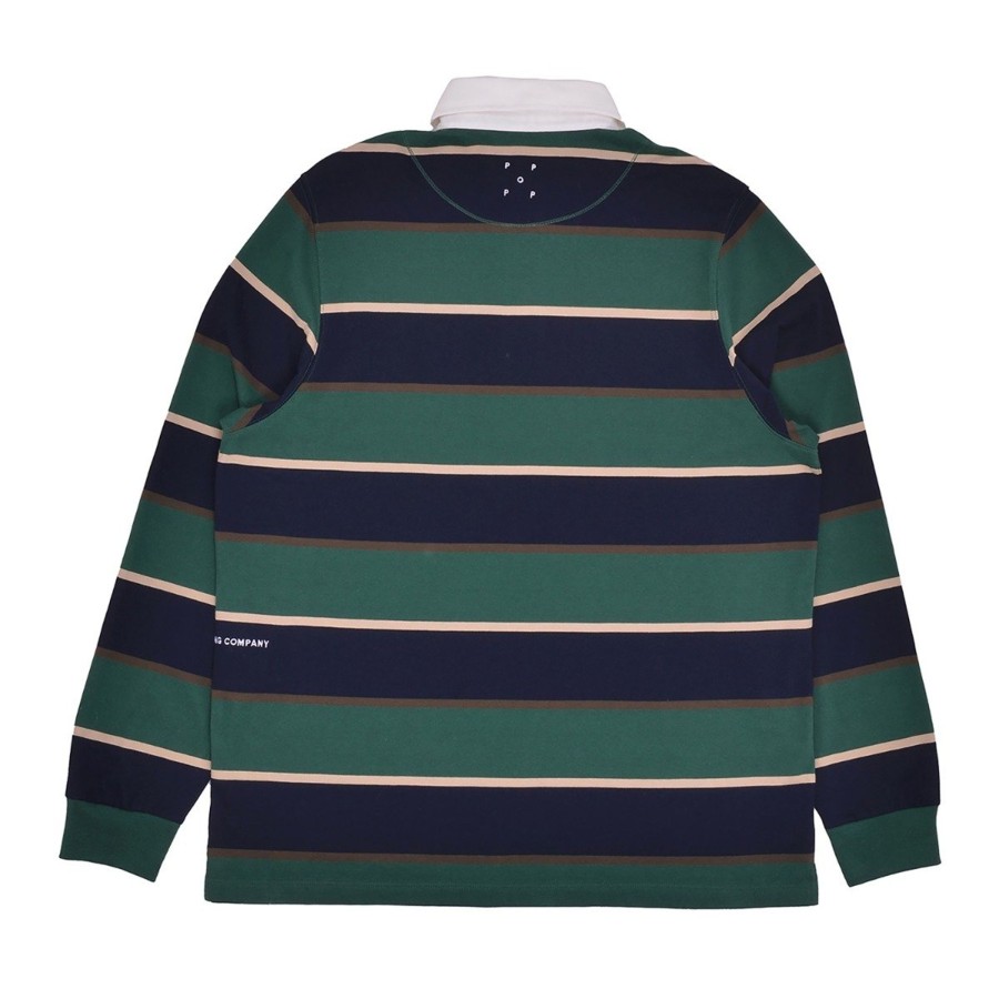 Herre Pop Trading Company | Striped Rugby Polo Pine Grove